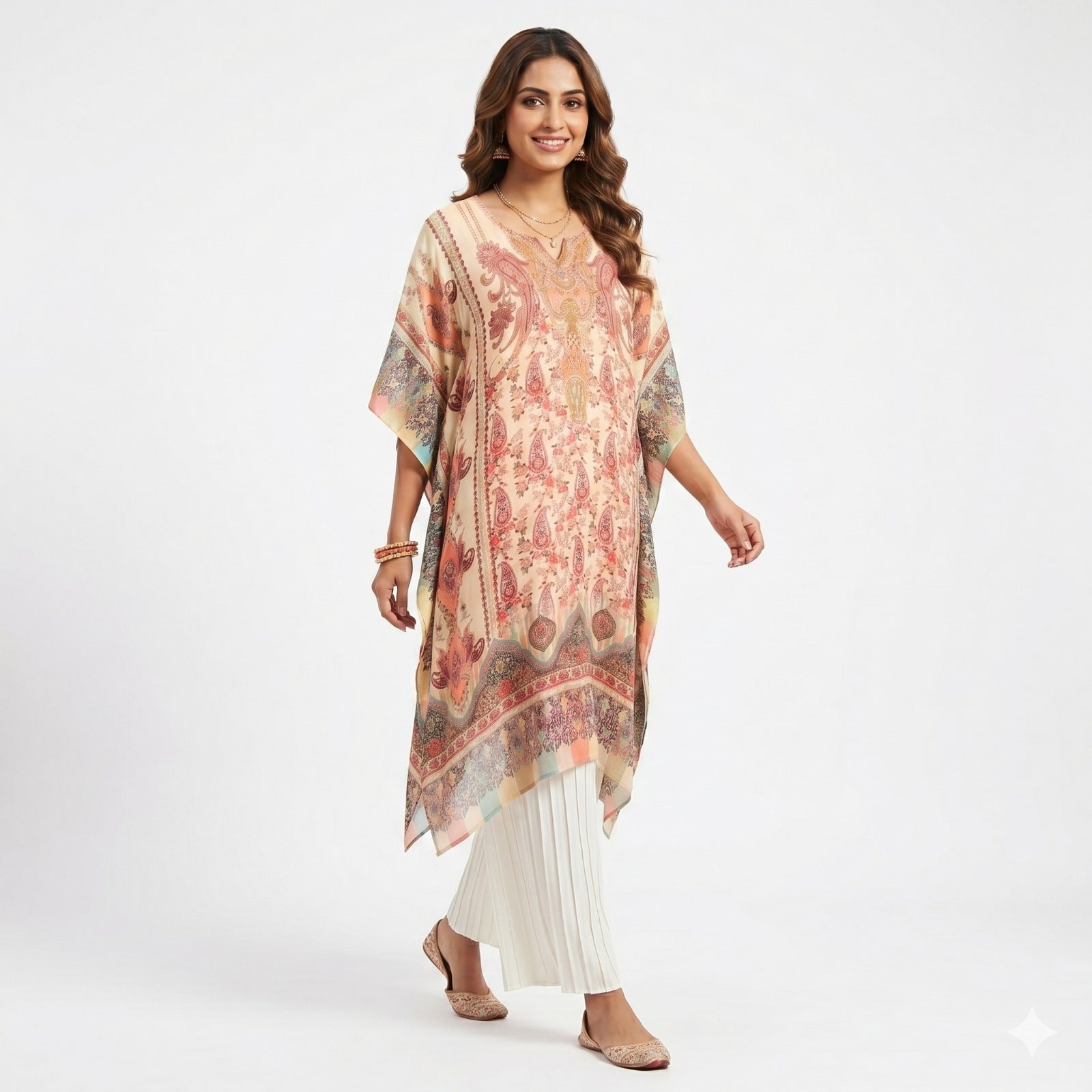 Blush Mirage Printed Kaftan Top