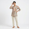 Earthy Mosaic Ethnic Patchwork Top