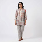 Earthy Mosaic Ethnic Patchwork Top