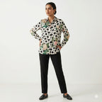 Polka Bloom Chiffon Shirt Top