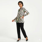 Polka Bloom Chiffon Shirt Top