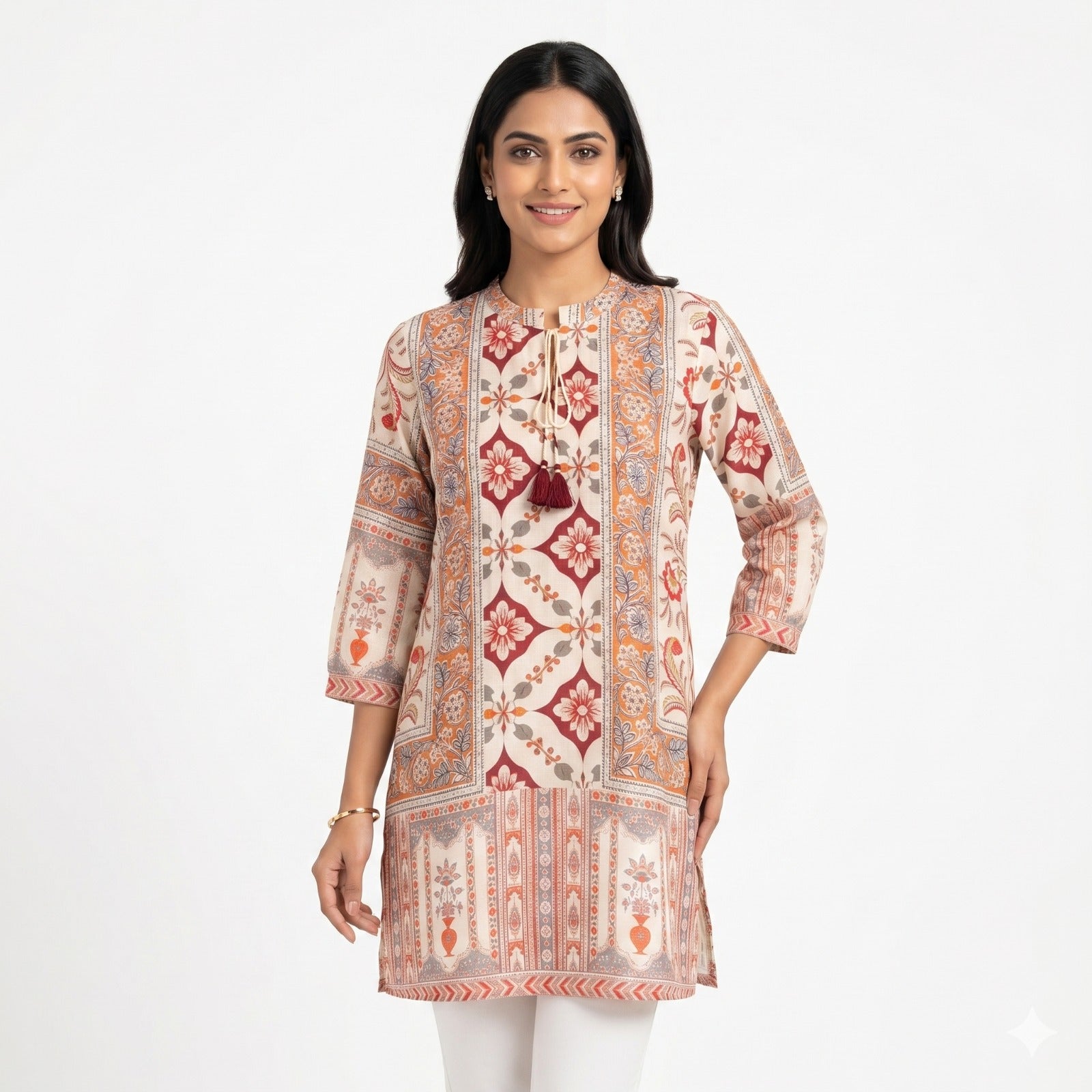 Rust Bloom Ethnic Printed Top