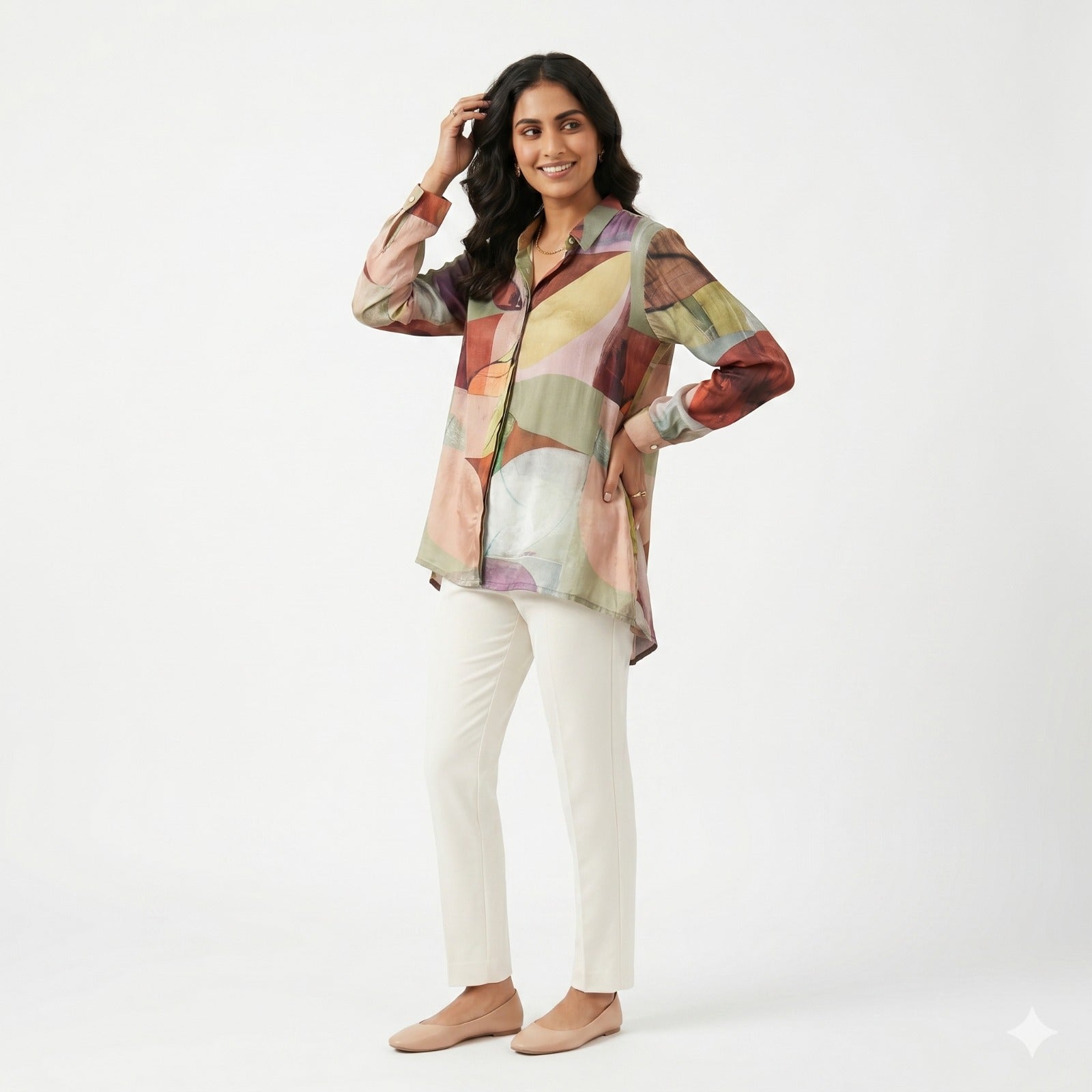 Multicolor Abstract Breeze Top