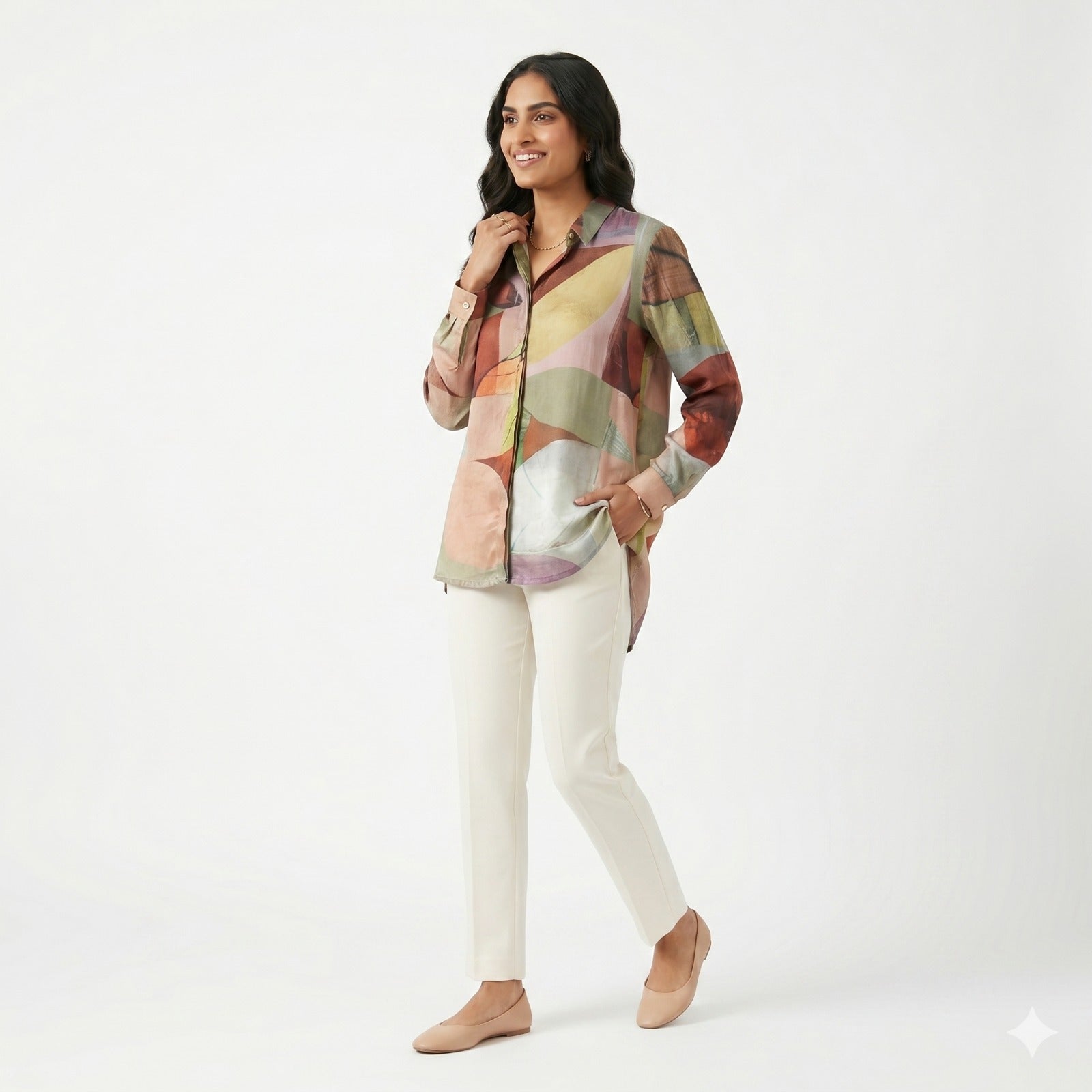 Multicolor Abstract Breeze Top