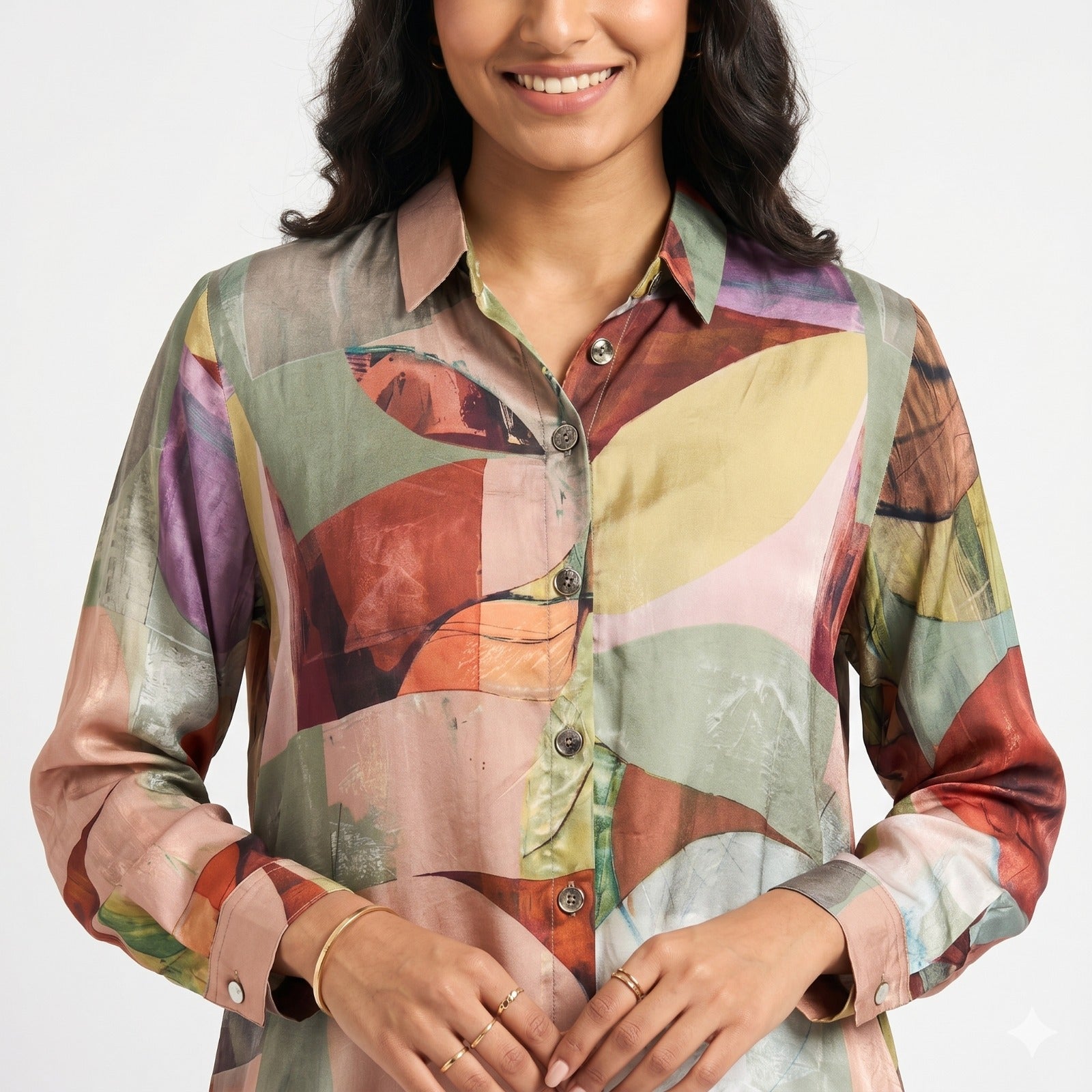 Multicolor Abstract Breeze Top