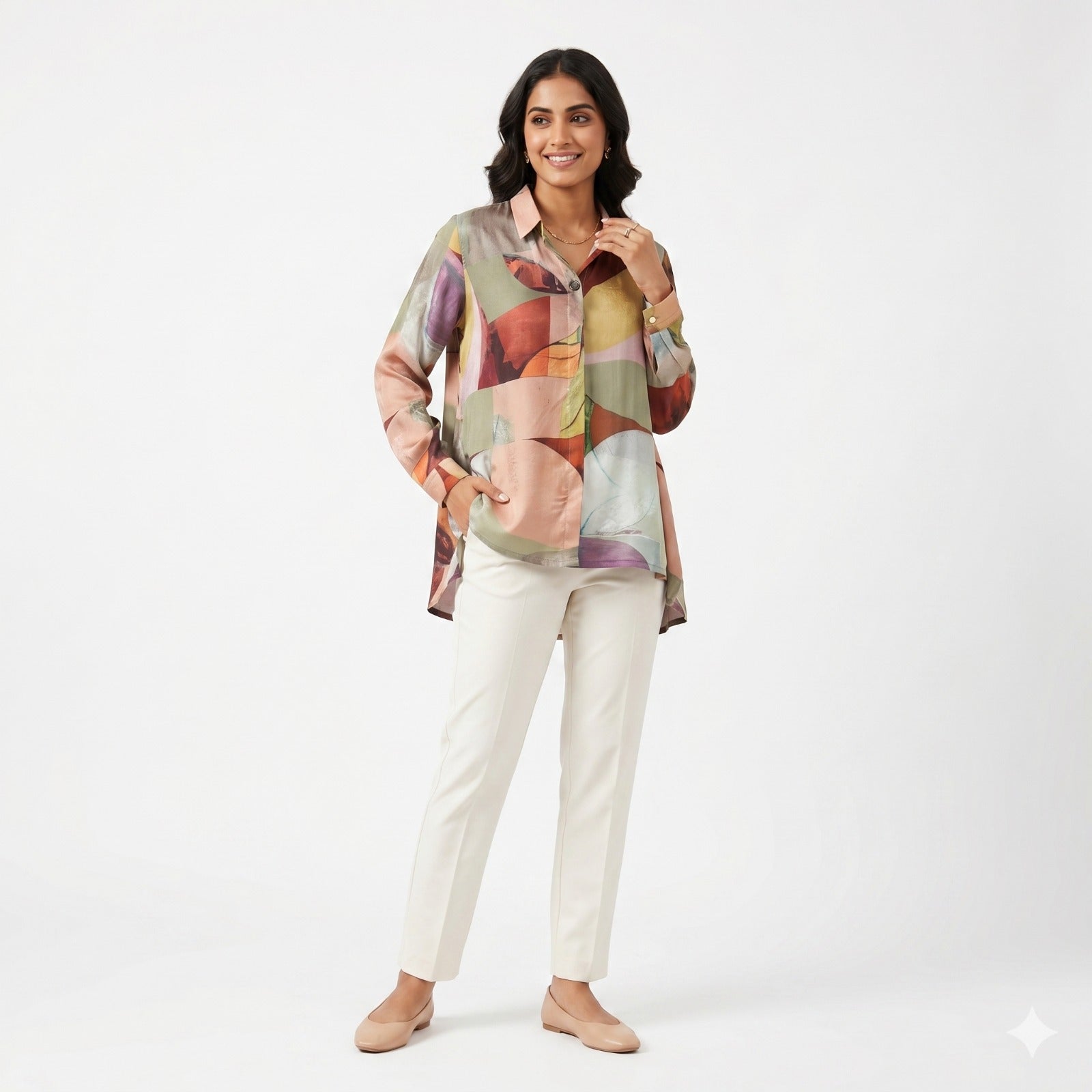 Multicolor Abstract Breeze Top