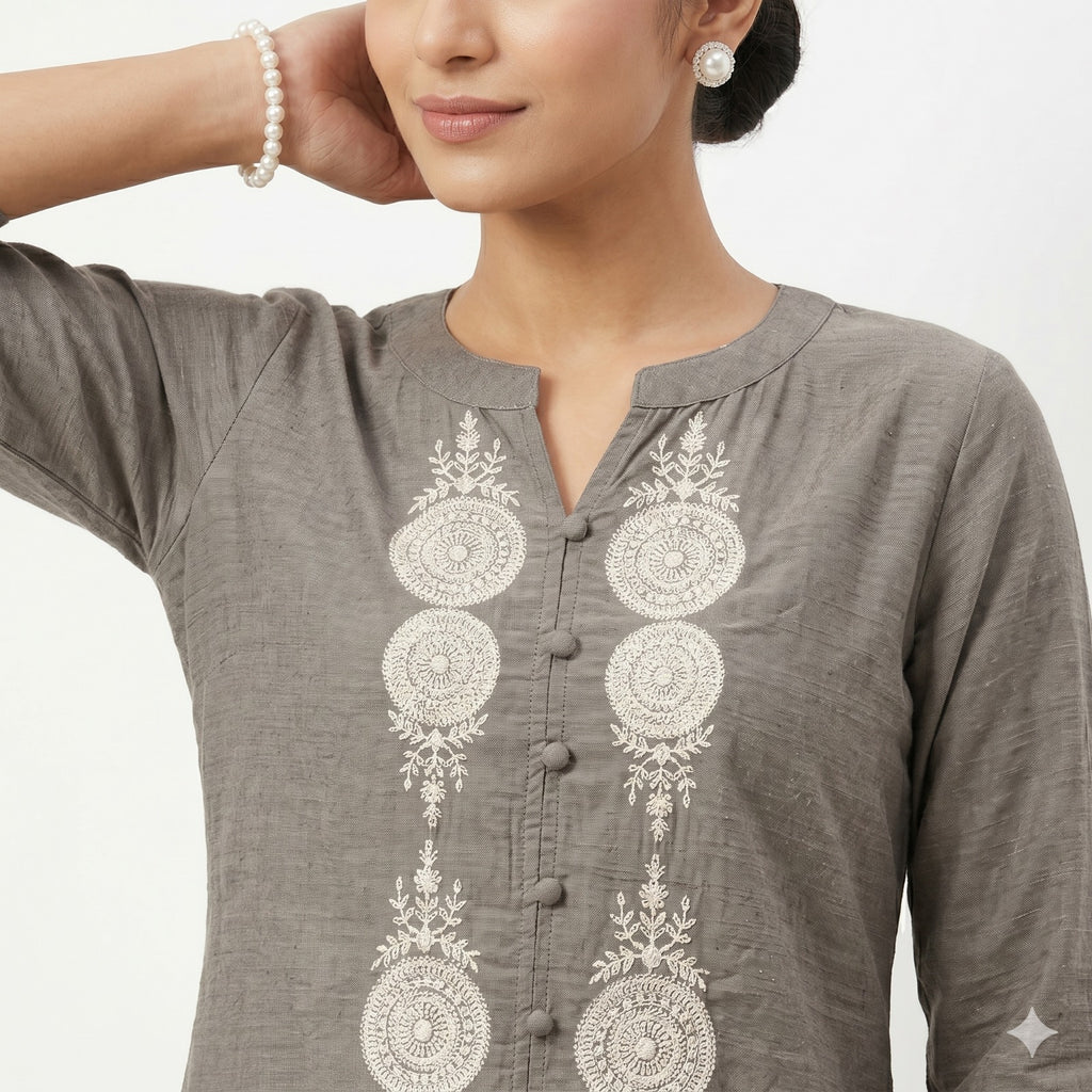 Olive Grace Embroidered Button down Top