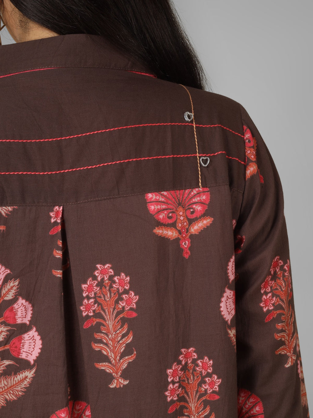 Cocoa Brown Floral Cord-set