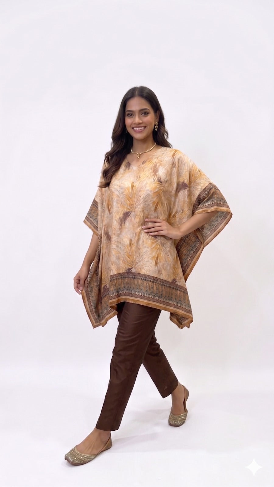 Drape Printed Kaftan Top