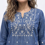 Denim Embroidered Cord-set