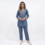 Denim Embroidered Cord-set