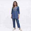 Denim Embroidered Cord-set