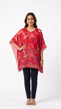 Ruby Wave Shefon Kaftan Top
