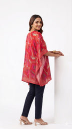 Ruby Wave Shefon Kaftan Top