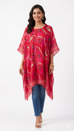 Ruby Wave Shefon Kaftan Top
