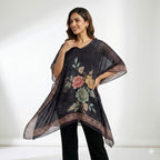 Midnight Bloom Kaftan Top