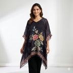Midnight Bloom Kaftan Top