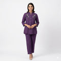 Royal Plum Embroidered Cord-set