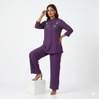 Royal Plum Embroidered Cord-set