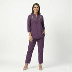 Royal Plum Embroidered Cord-set