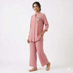 Blush Bead & Sequin Crushed Cotton Cord-set