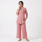 Blush Bead & Sequin Crushed Cotton Cord-set