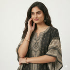 Midnight Elegance Shefon Kaftan Top