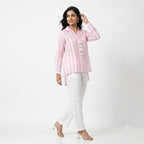 Pink Striped Cotton Cord-set