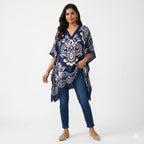 Midnight Mosaic Printed Kaftan Top