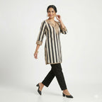 Noir Stripe Embellished Crepe Cord-set
