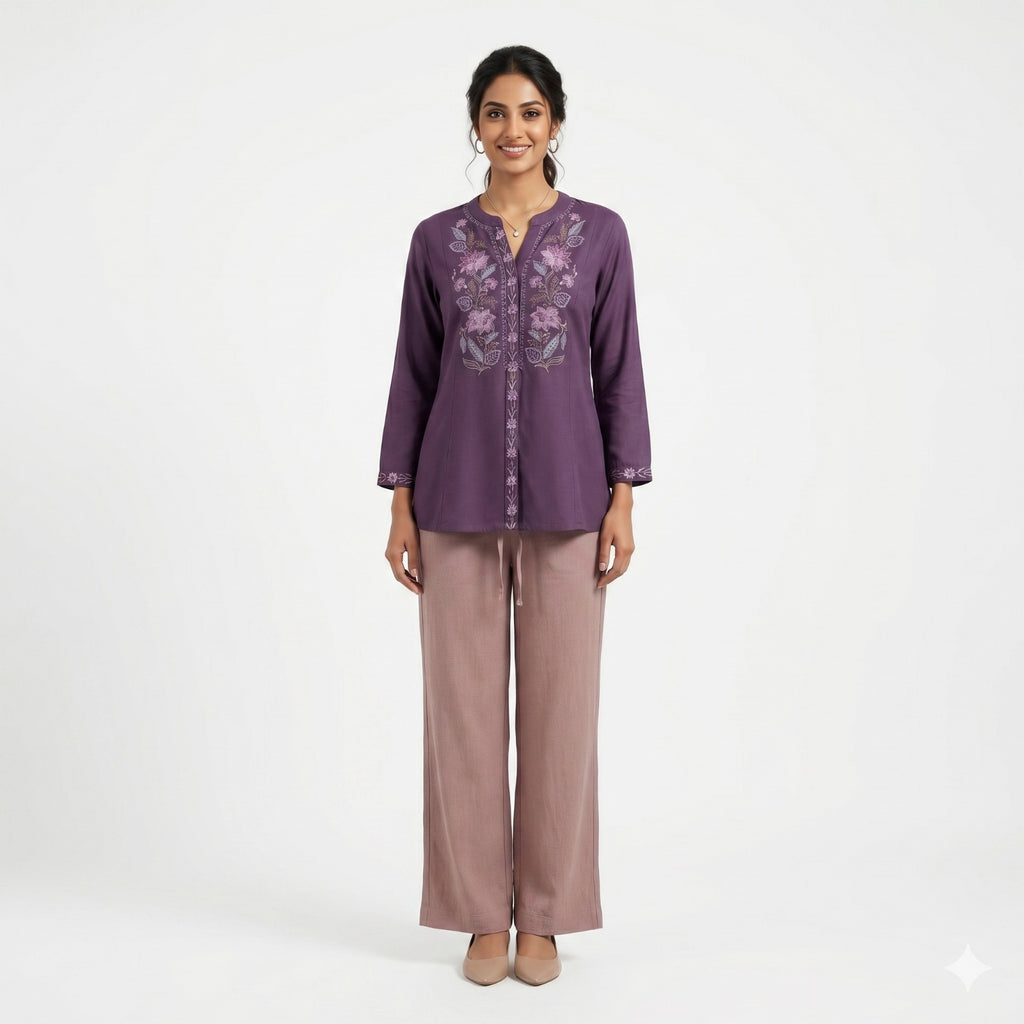 Desert Beige Linen Cotton Flairy Trousers
