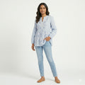 Sky Bloom Embroidered Cotton Top