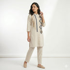 Ivory Geometric Threadwork Cord-set