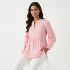Blush Bloom Embroidered Cotton Top