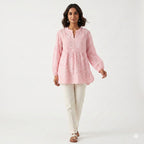 Blush Bloom Embroidered Cotton Top