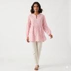 Blush Bloom Embroidered Cotton Top