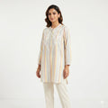 Pastel Stripe Embroidered Cotton Top