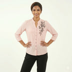 Blush Elegance Beadwork Formal Top