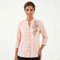 Blush Elegance Beadwork Formal Top