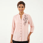 Blush Elegance Beadwork Formal Top