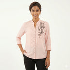 Blush Elegance Beadwork Formal Top