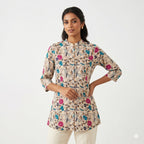 Ivory Garden Cotton Printed Top