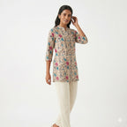 Ivory Garden Cotton Printed Top