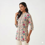 Ivory Garden Cotton Printed Top