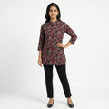 Midnight Bloom Cotton Printed Top