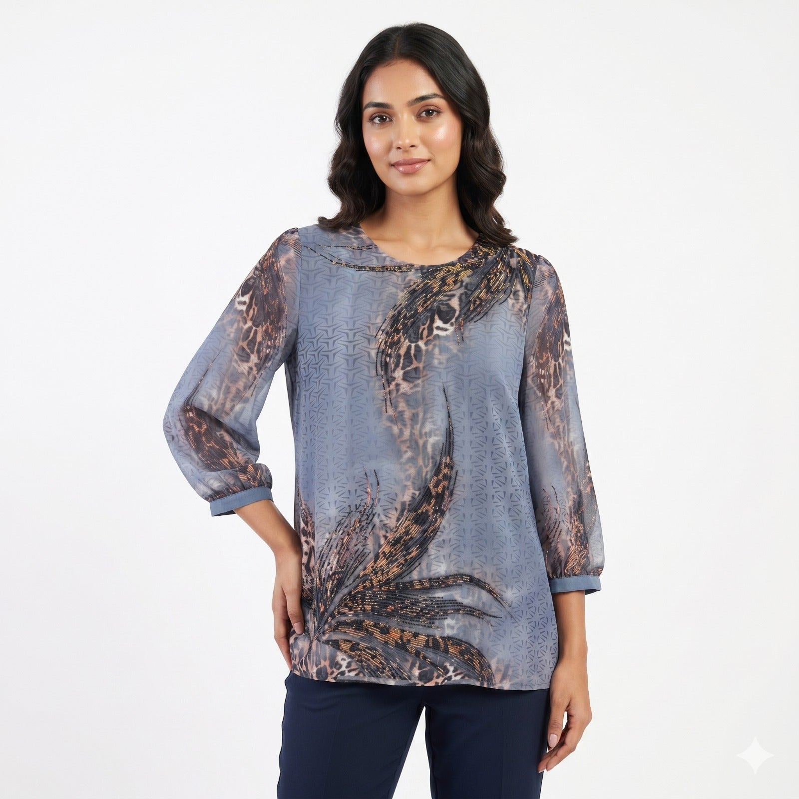 Midnight Luxe Swarovski Georgette Top