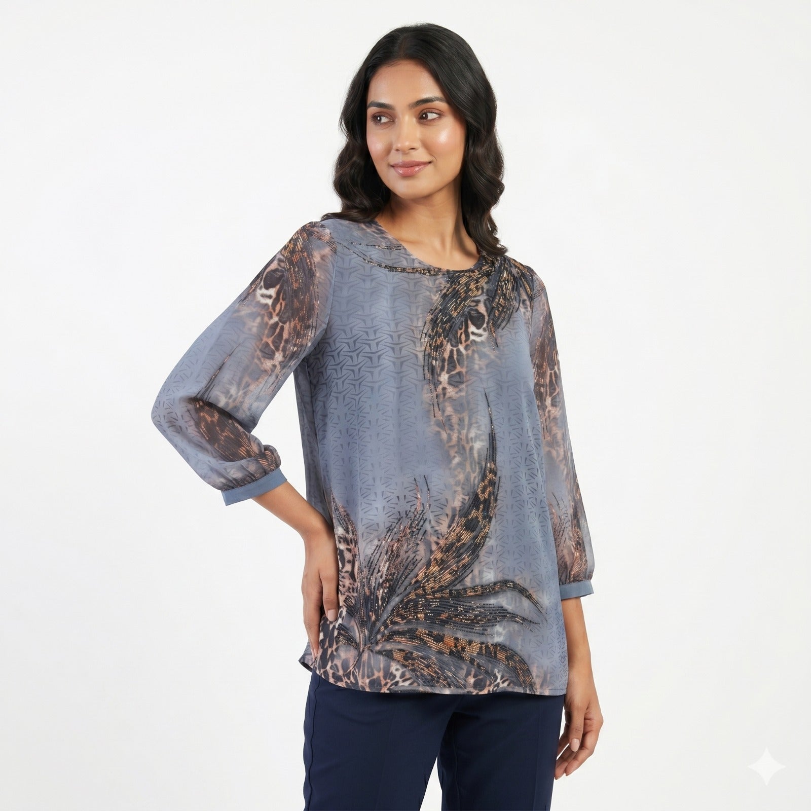Midnight Luxe Swarovski Georgette Top