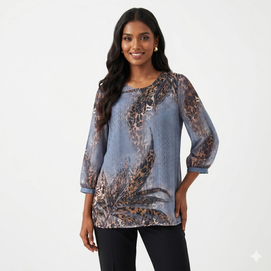 Midnight Luxe Swarovski Georgette Top