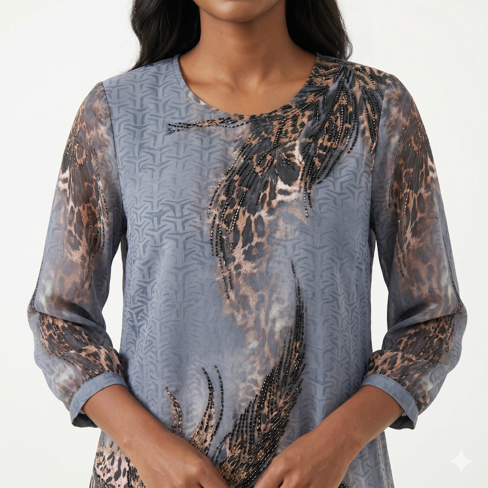 Midnight Luxe Swarovski Georgette Top