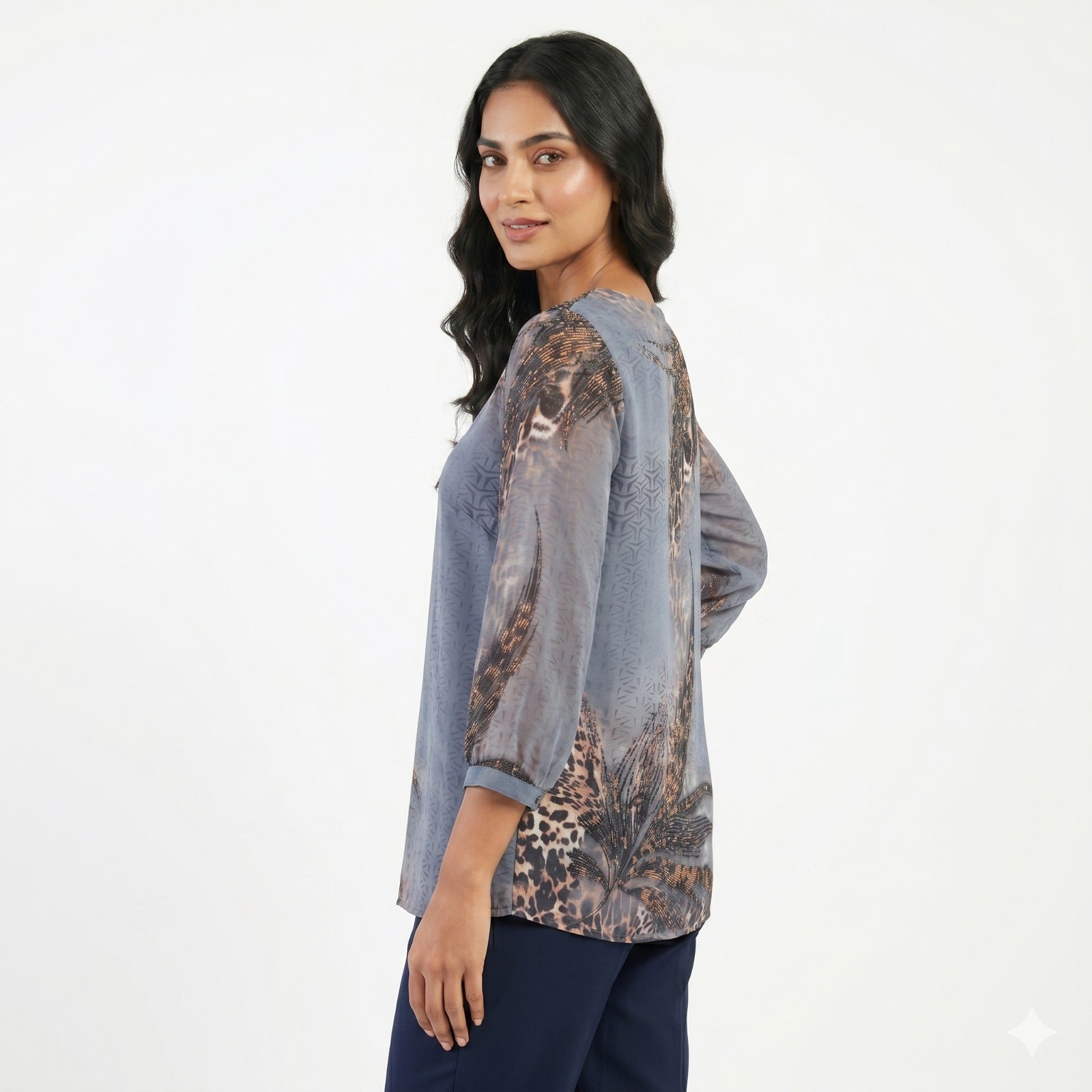 Midnight Luxe Swarovski Georgette Top